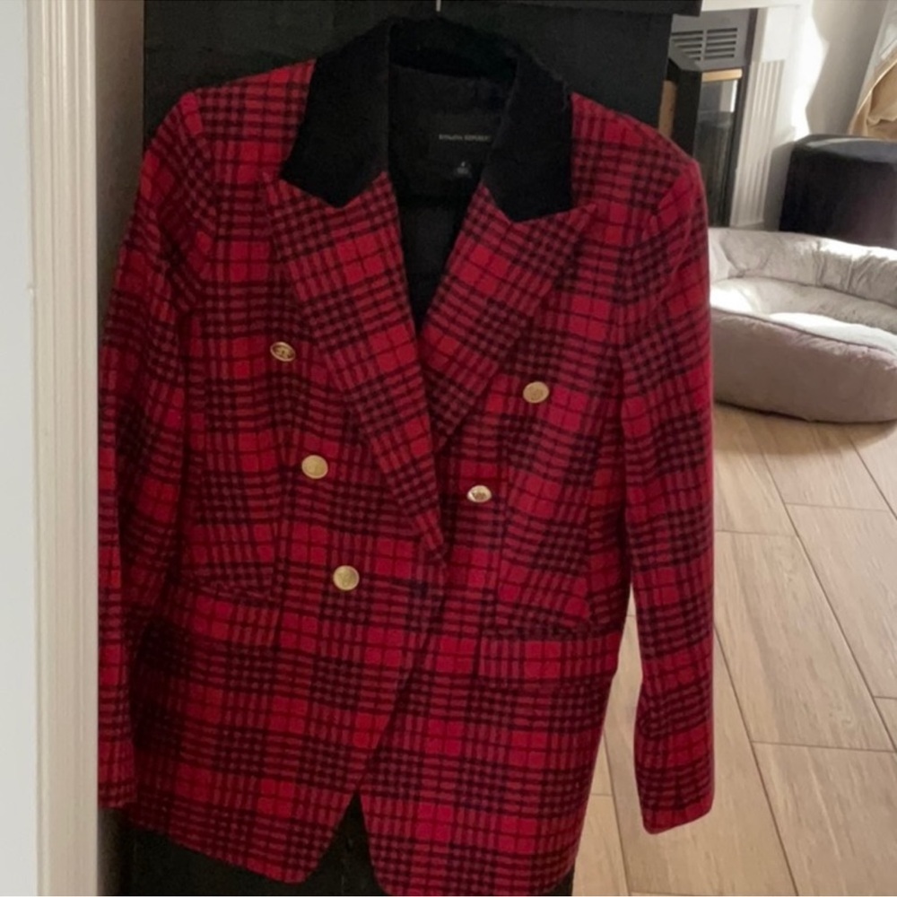 Banana Republic Red Plaid Captains Blazer size 4